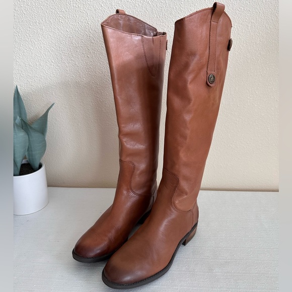 Sam Edelman Penny Whiskey Distressed Leather Knee
High Riding Boots Women's 6W - Picture 3 of 16